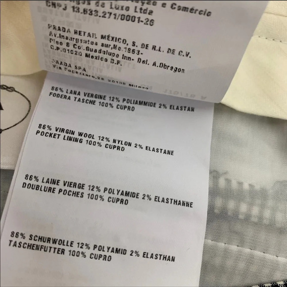 NWOT Prada Check Print Gabardine Wool Trouser Black and White Designer Women 10 - Picture 11 of 15